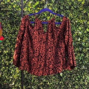 Cheetah print, off the shoulder top